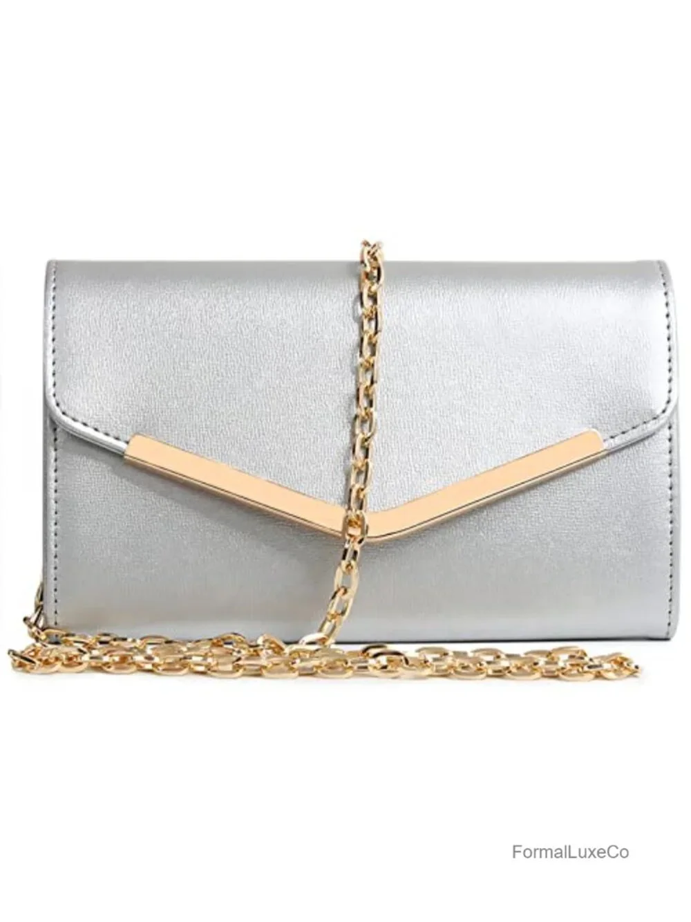 Evening Clutch Purse with Detachable Chain Shoulder Strap Envelope Handbag PU